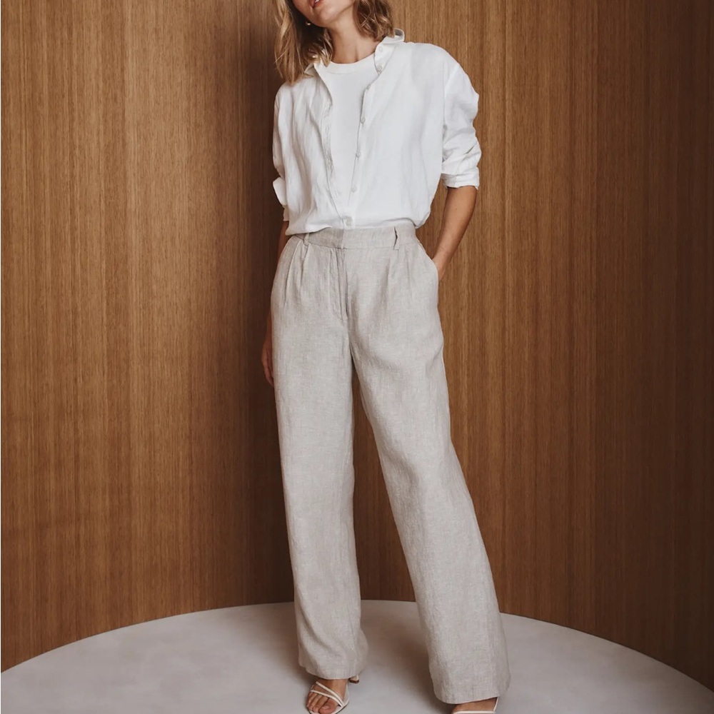 Quince 100% European Linen Pleated Trouser size 0